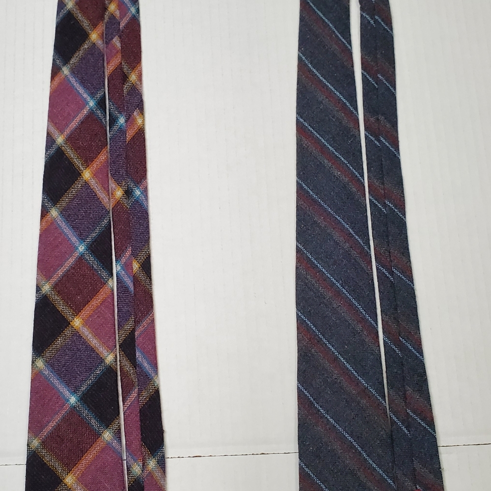 Wool Ties Standard Size Plaid And Stripe